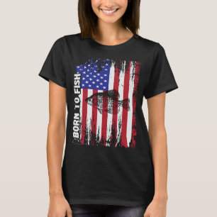 Retro Fischen Geboren für Fische Frauen Crappie Fi T-Shirt