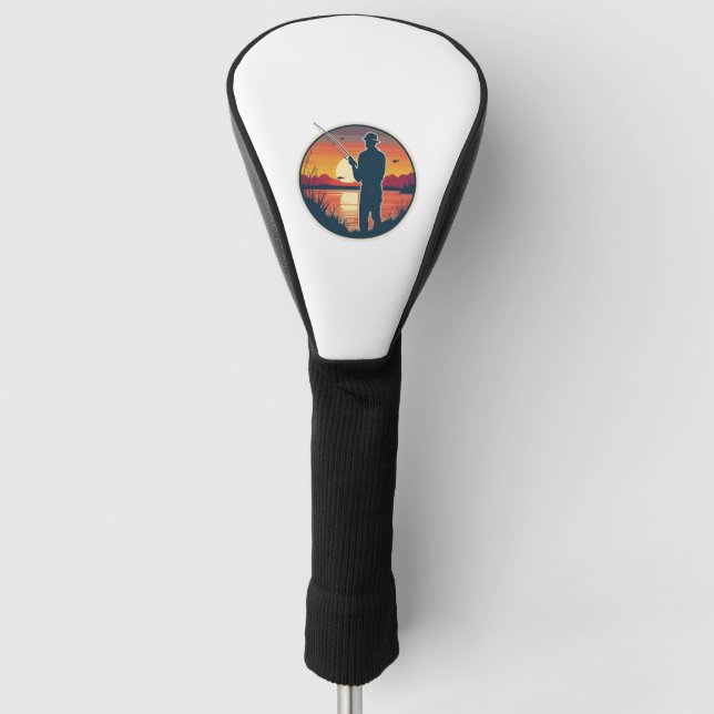 Retro-Fischerei Fischfang Golf Headcover (Vorderseite)