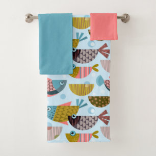 Retro Fish Badhandtuch Set