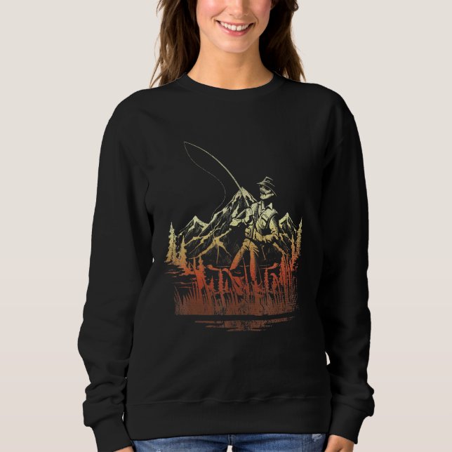 Retro Fishermen Fathers Day Fish Hobby Lake Fishin Sweatshirt (Vorderseite)