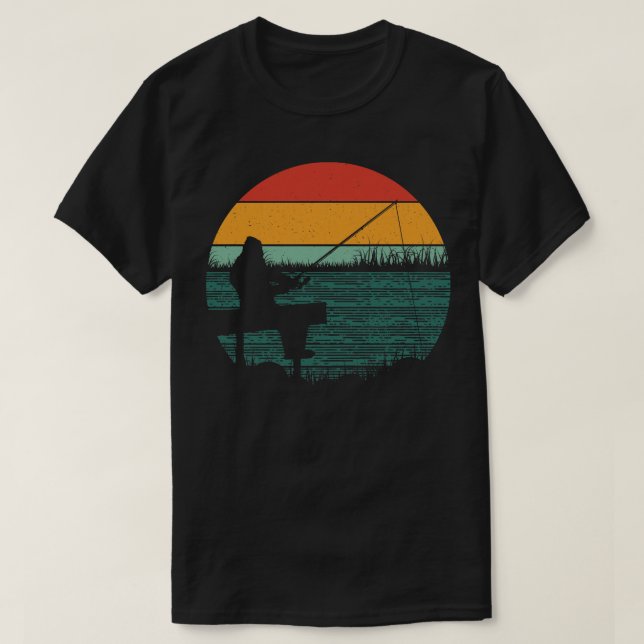 Retro Fishing Sunset T-Shirt (Design vorne)