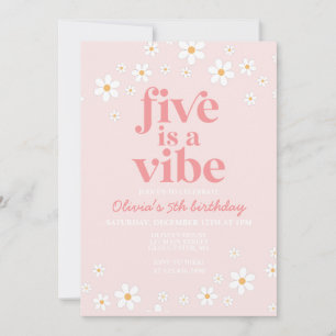 Retro Five est une invitation d'anniversaire de 5 