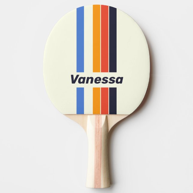 Retro Five Pin Striped with Name Tischtennis Schläger (Vorderseite)