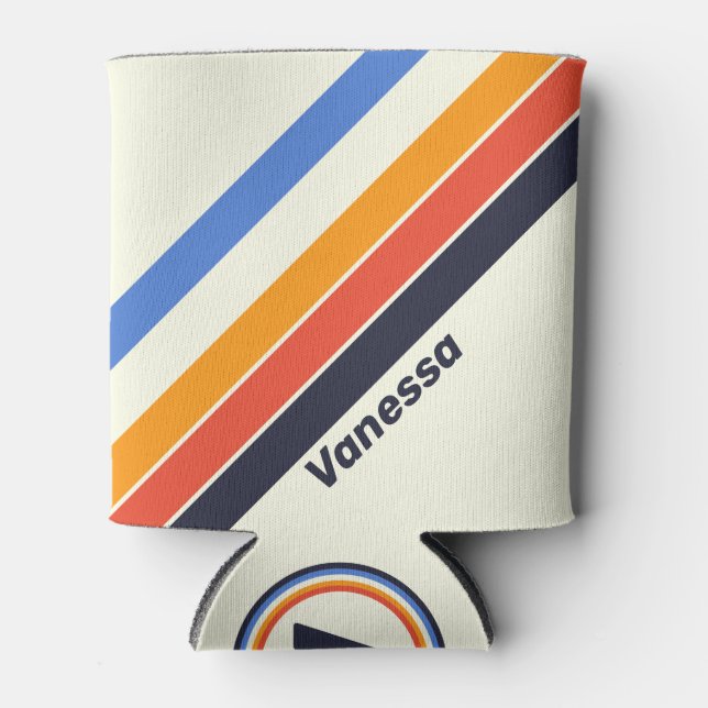 Retro five Stripes with Name Dosenkühler (Vorderseite)