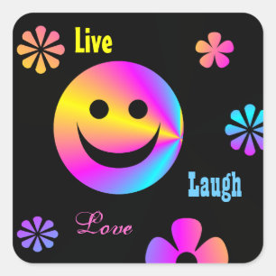 Retro-Fixierer Quadratischer Aufkleber