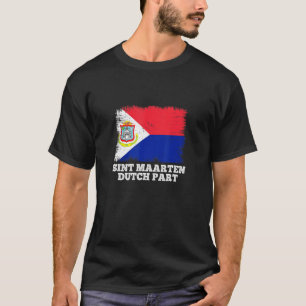 Retro Flag Sint Maarten Vintage Flagge Maarten Nie T-Shirt