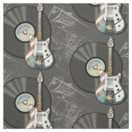 Retro Flagge-Gitarren-und Vinylaufzeichnung Stoff