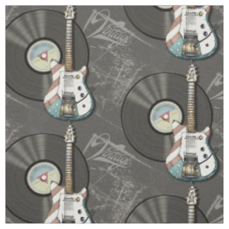 Retro Flagge-Gitarren-und Vinylaufzeichnung Stoff