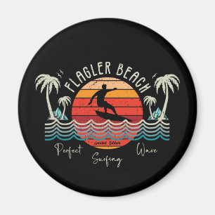 Retro Flagler Beach Magnet
