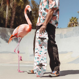 Retro Flamingo aus den 50er Jahren Skateboard