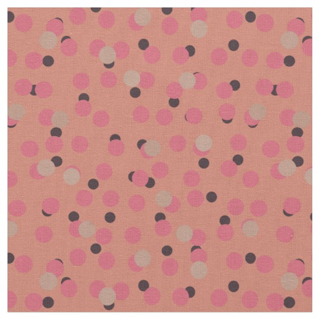 Retro Flamingo Fizz Bold Pink Punkte   Stoff (Nahaufnahme)