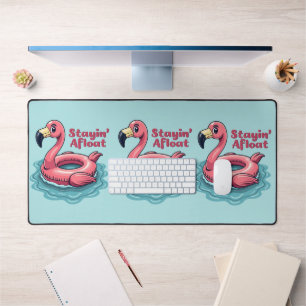 Retro Flamingo Float Funny Summer Schreibtischunterlage