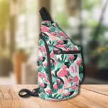 Retro Flamingo Mit Monogramm Crossbody Bag<br><div class="desc">Dieser stilvolle Sling-Sack zeichnet sich durch ein rundes Muster aus Retro-Flamingos und Grün aus und das Monogramm-Original auf der Vorderseite. Drei mit Reißverschluss ausgestattete Fächer können Ihre Schlüssel, Brieftasche, Telefon, Kamera und vieles mehr einfach aufbewahren. Tragen Sie ihn als Kreuz oder über einer Schulter und befestigen Sie den verstellbaren Gurt...</div>