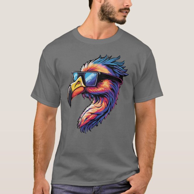 Retro Flamingo mit Sonnenbrille Classic Chill Vibe T-Shirt (Vorderseite)