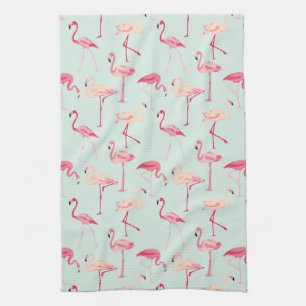 Retro Flamingo-Muster Handtuch