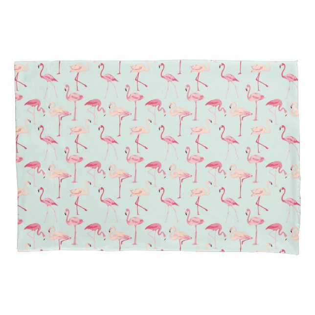 Retro Flamingo-Muster Kissenbezug (Vorderseite-Links)