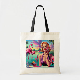 Retro Flamingo Pin-Up Tragetasche