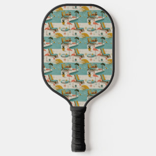 Retro-Flamingo-Poolside-Sommer-Muster (10) Pickleball Schläger