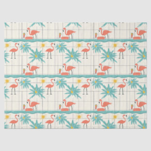 Retro-Flamingo-Poolside-Sommer-Muster (2) Seidenpapier