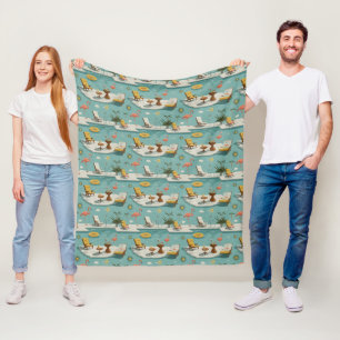 Retro-Flamingo-Poolside-Sommer-Muster (9) Fleecedecke