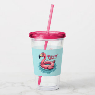 Retro Flamingo Schwimmfloat Lustiger Sommer Acryltrinkbecher