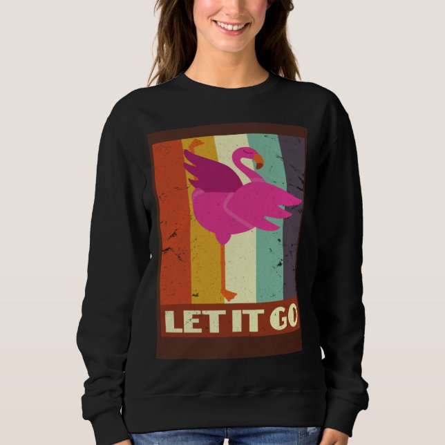 Retro Flamingo Yoga Meditation Workout Exercise Mo Sweatshirt (Vorderseite)