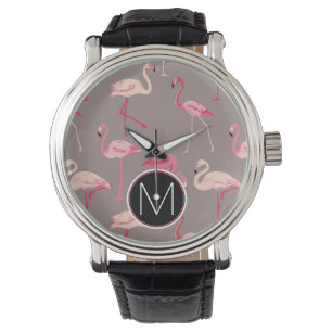 Retro Flamingos Armbanduhr