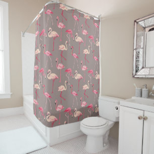 Retro Flamingos Duschvorhang