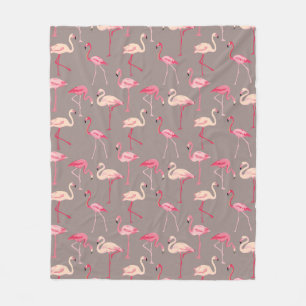 Retro Flamingos Fleecedecke