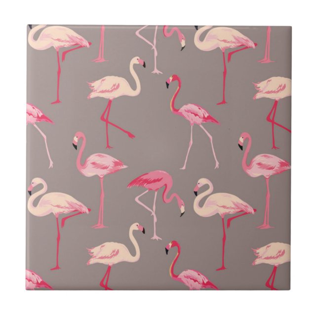 Retro Flamingos Fliese (Vorderseite)