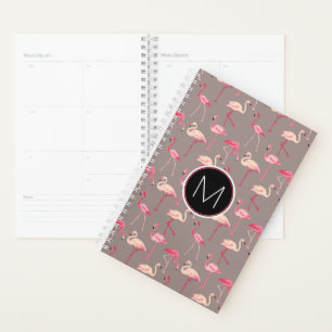 Retro Flamingos Monogramm Planer