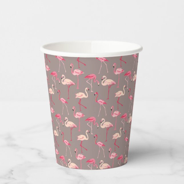 Retro Flamingos Pappbecher (Links)