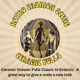 Retro Flapper Dancers Black Gold Keramikknauf