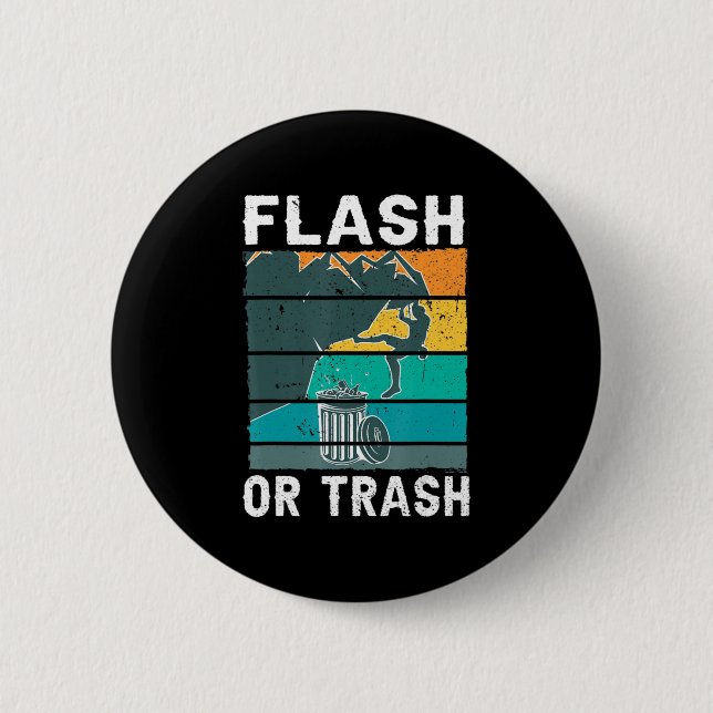 Retro Flash oder Trash Fun Rock Klettersteig Bo Button (Vorderseite)
