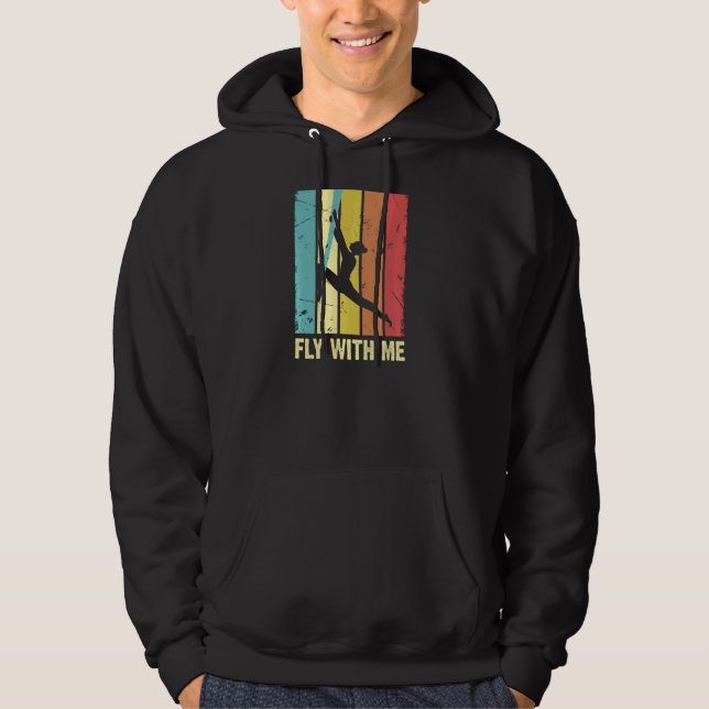 Retro Fliegen mit mir Luftbildseide Aerialist Acro Hoodie (Vorderseite)