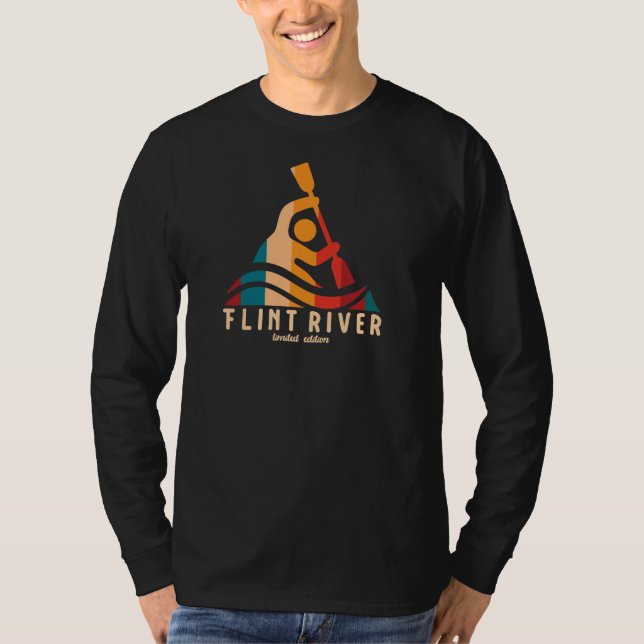 Retro Flint River Kayaking T-Shirt (Vorderseite)