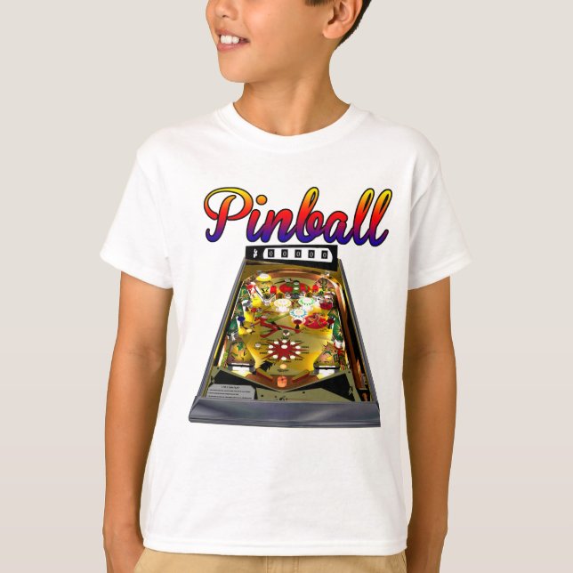 Retro Flipperautomat-Maschinen-Entwurfs-T - Shirt (Vorderseite)
