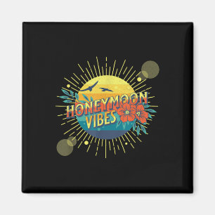 Retro Flitterwochen Stimmung Neue Hochzeit Braut B Magnet