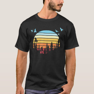 Retro-Flock der wild lebenden Vogelarten Natur im T-Shirt