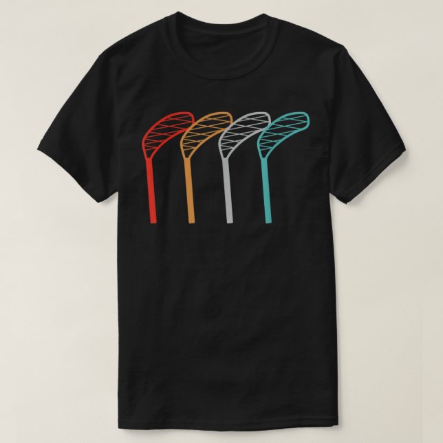 Retro Floorball Player Unihockey Team Coach  T-Shirt (Design vorne)