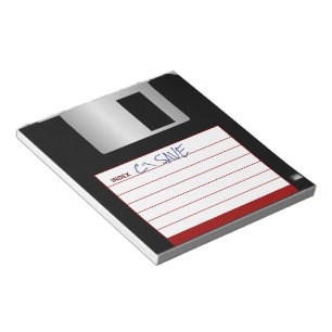 Retro Floppy Disk Notepad mit DOS COMMAND GERETTET Notizblock