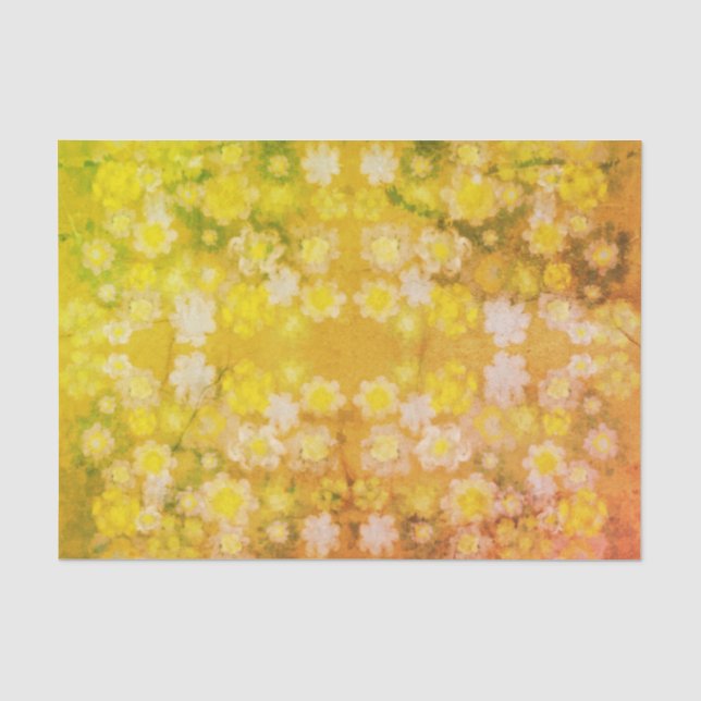 Retro Floral Abstrakt Salty Wasserfarben Muster Seidenpapier (Vorderseite)