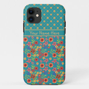 Retro Floral auf Aquamarinem Xtreme iPhone 5 Fall title_seo2