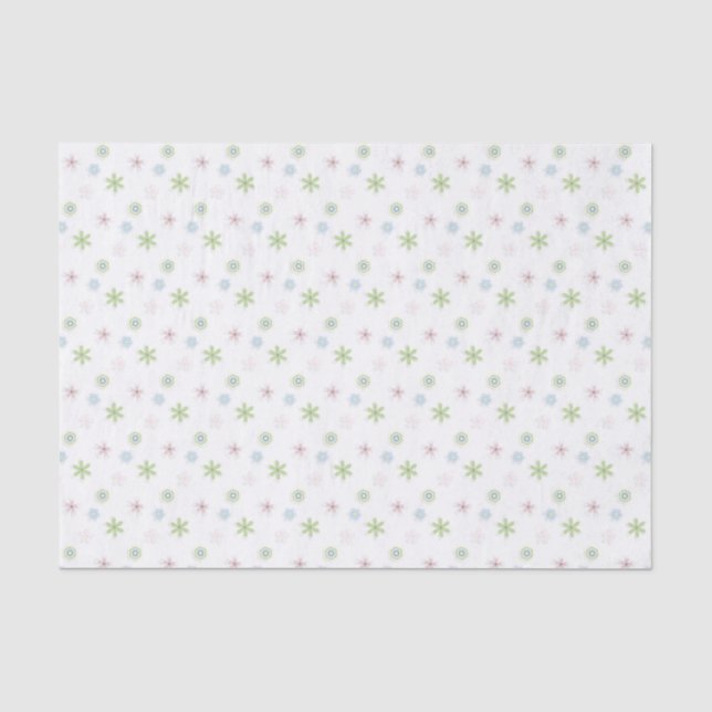 Retro Floral Baby Dusche Seidenpapier (Vorderseite)