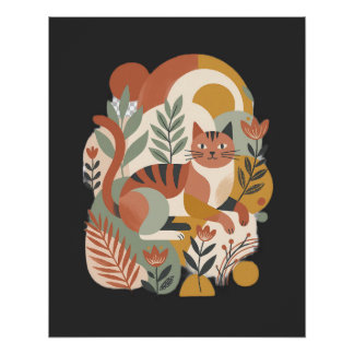 Retro-Floral-Boho-Kunst-T-Shirt Poster