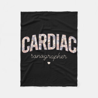 Retro Floral Cardiac Sonographin Kardiovaskuläres Fleecedecke