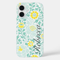Retro Floral Damask mit Individuelle Name