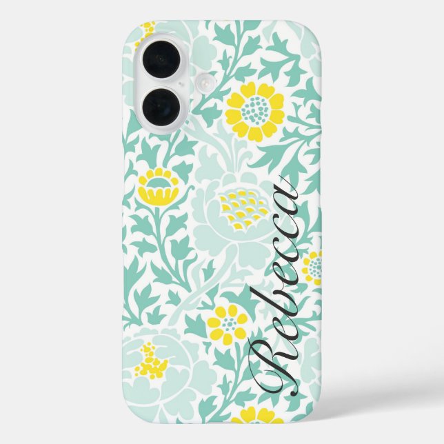 Retro Floral Damask mit Individuelle Name title_seo2 (Rückseite)