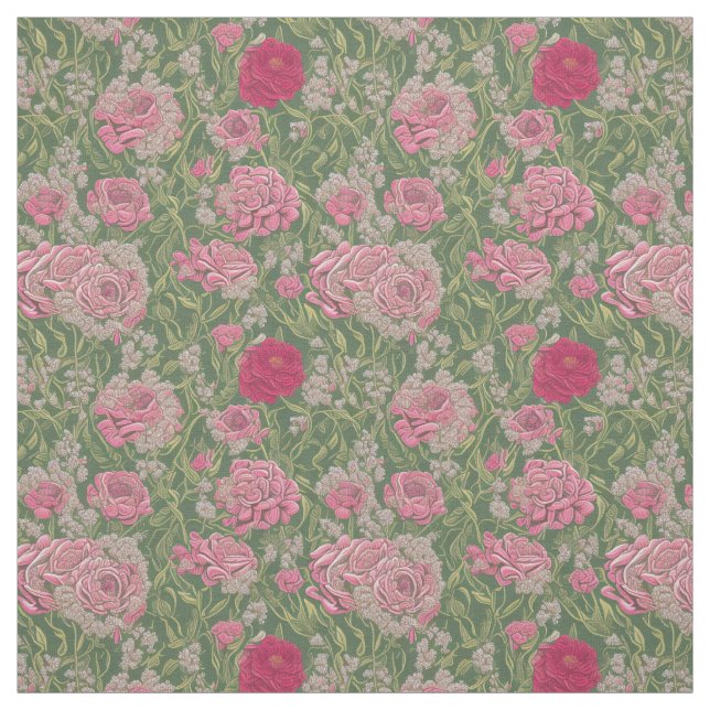 Retro Floral Design Fabric Stoff (Muster)