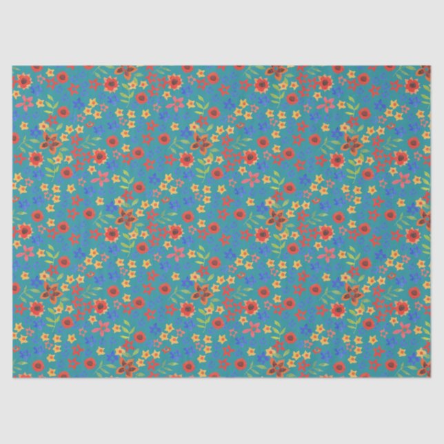 Rétro floral écervelé chic sur le papier de soie (Recto)
